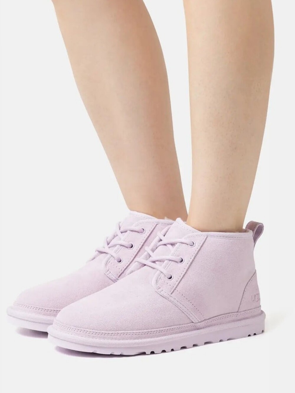 UGG Women's Neumel Boot lavender fog pastel purple lace up fur suede size 8